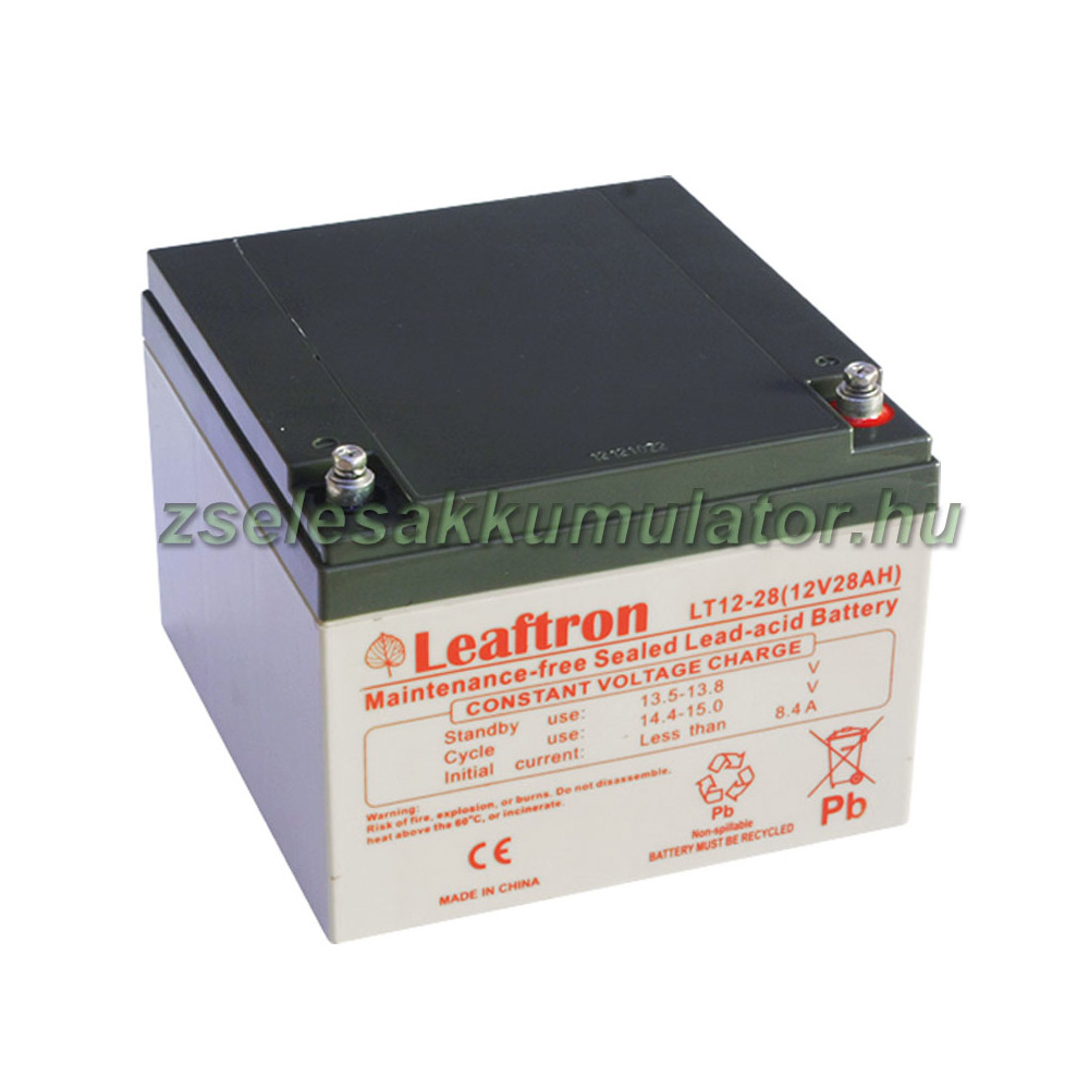 Leaftron 12V 28Ah Zselés akkumulátor LT12-28