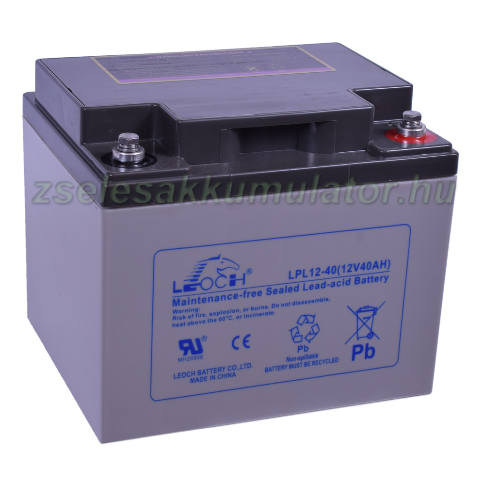 Leoch 12V 40Ah Longlife Zselés akkumulátor LPL12-40 Leoch 12V 40Ah Longlife Zselés akkumulátor LPL12-40