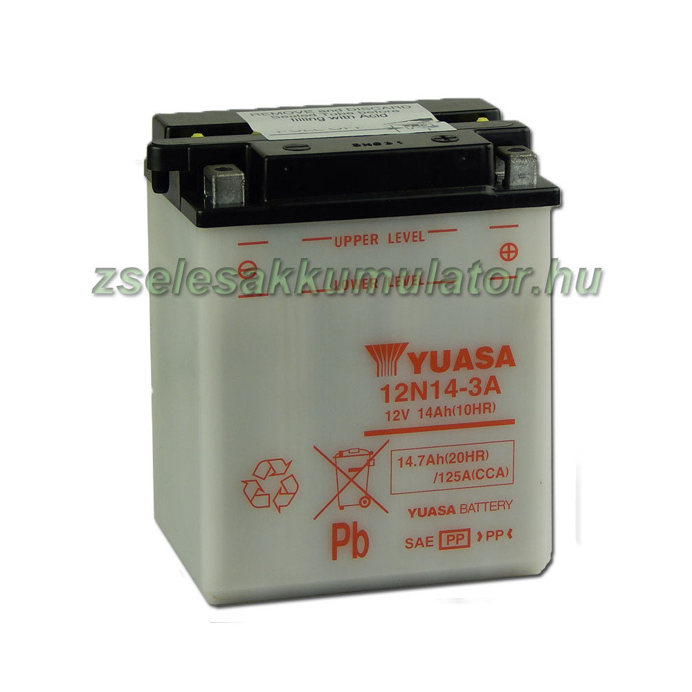 Yuasa 12N14-3A 12V 14Ah Motor akkumulátor sav nélkül
