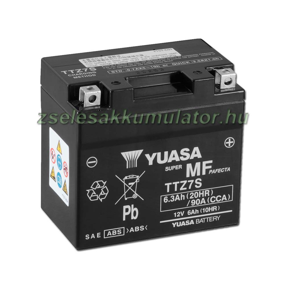 Yuasa TTZ7S-BS 12V 6Ah gondozásmentes AGM (zselés) motor akkumulátor
