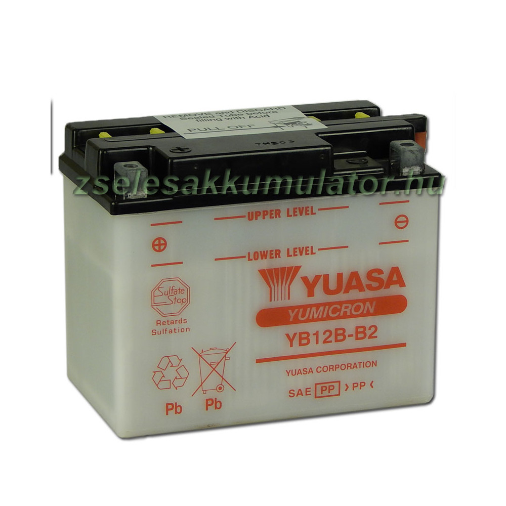 Yuasa YB12B-B2 12V 12Ah Motor akkumulátor sav nélkül