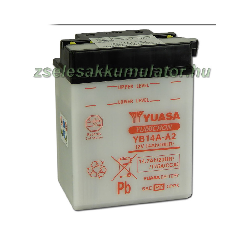 Yuasa YB14A-A2 12V 14Ah Motor akkumulátor sav nélkül