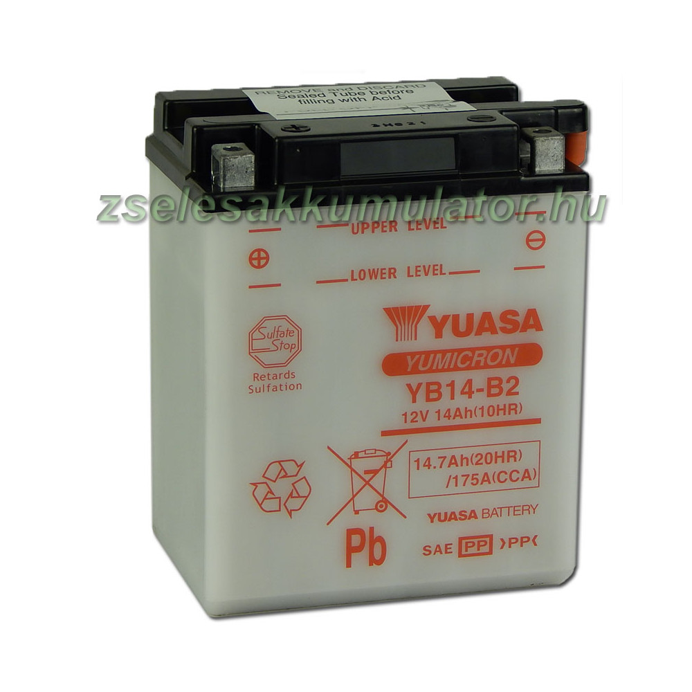 Yuasa YB14-B2 12V 14Ah Motor akkumulátor sav nélkül