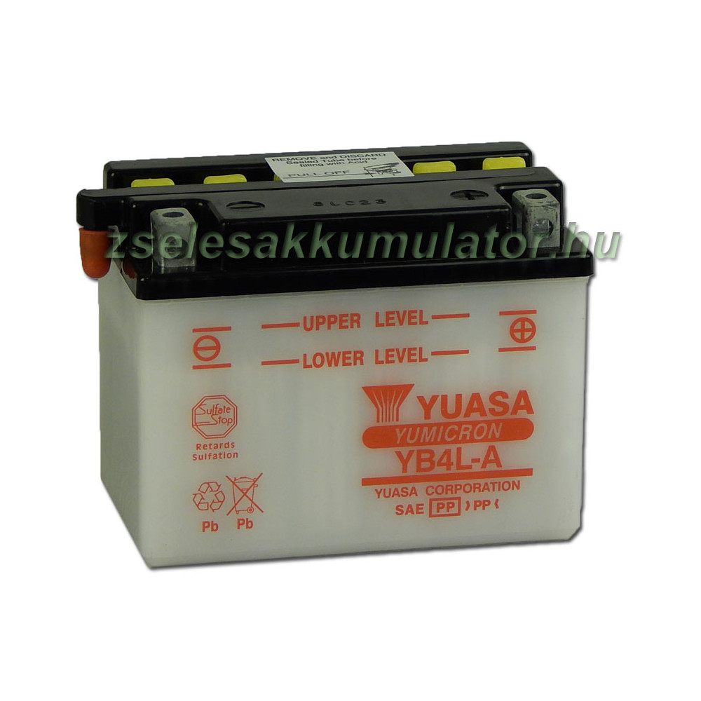 Yuasa YB4L-A 12V 4Ah Motor akkumulátor sav nélkül