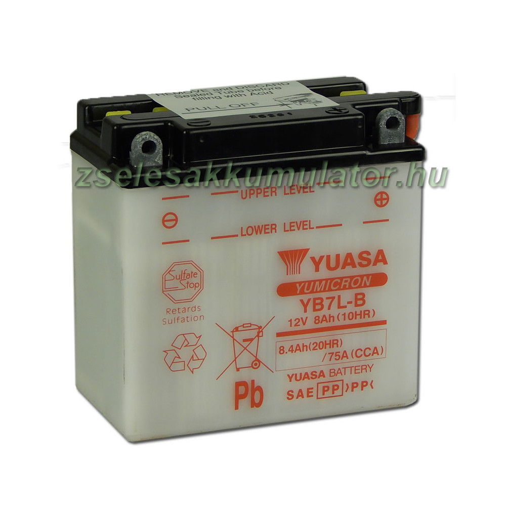 Yuasa YB7L-B 12V 8Ah Motor akkumulátor sav nélkül Yuasa YB7L-B 12V 8Ah Motor akkumulátor sav nélkül
