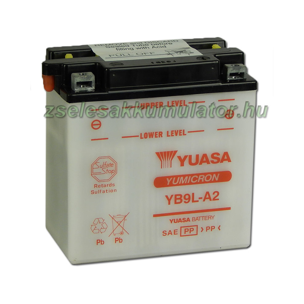 Yuasa YB9L-A2 12V 9Ah Motor akkumulátor sav nélkül