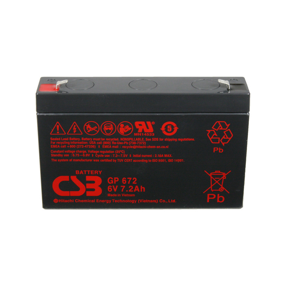 CSB 6V 7,2Ah Zselés Akkumulátor GP 672 CSB 6V 7,2Ah Zselés Akkumulátor GP 672