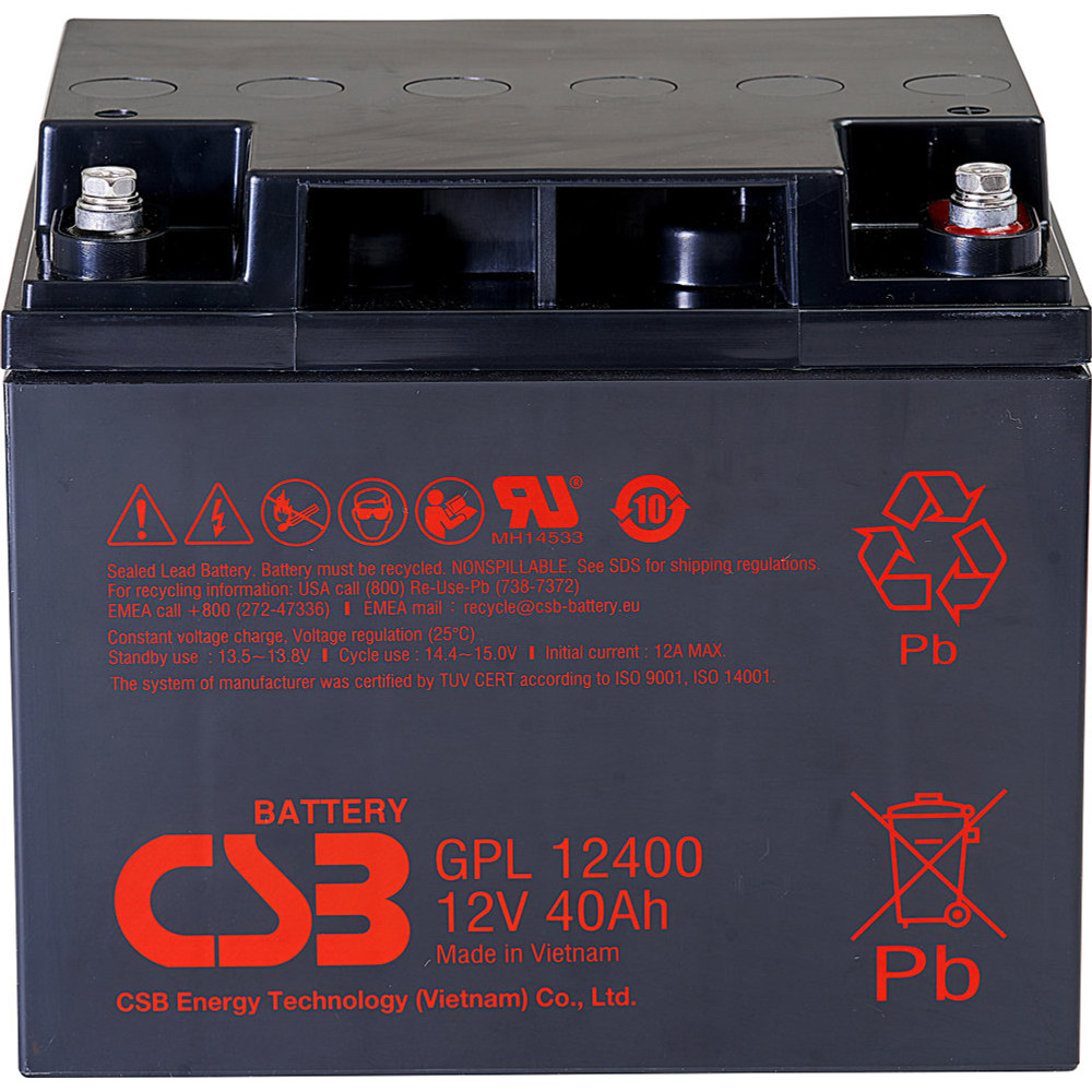 CSB 12V 40Ah Zselés Akkumulátor GPL 12400 CSB 12V 40Ah Zselés Akkumulátor GPL 12400