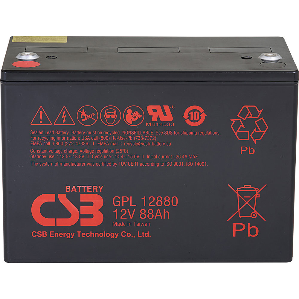 CSB 12V 88Ah Zselés Akkumulátor GPL 12880 CSB 12V 88Ah Zselés Akkumulátor GPL 12880