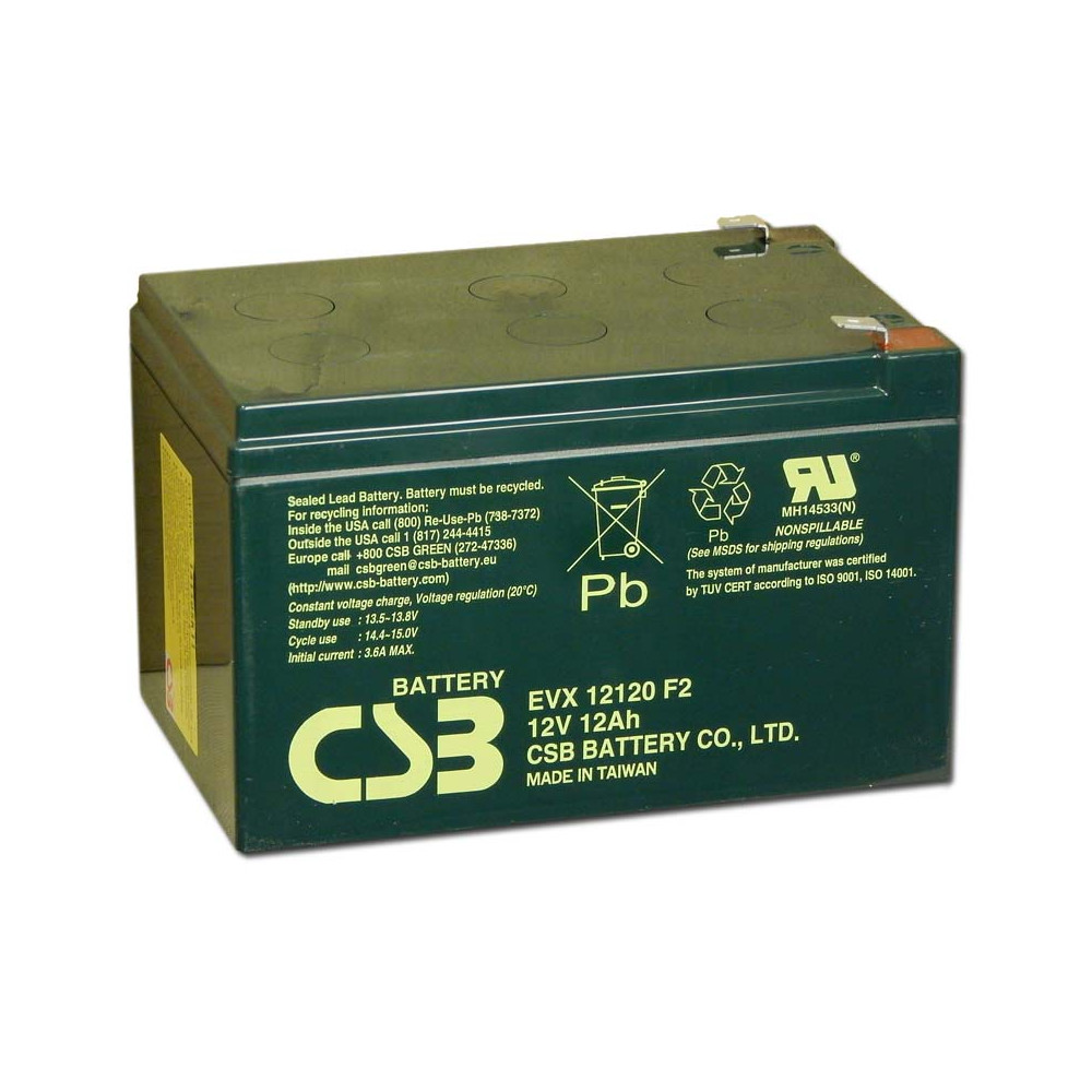 CSB 12V 12Ah Ciklikus Zselés Akkumulátor EVX12120 F2 CSB 12V 12Ah Ciklikus Zselés Akkumulátor EVX12120 F2
