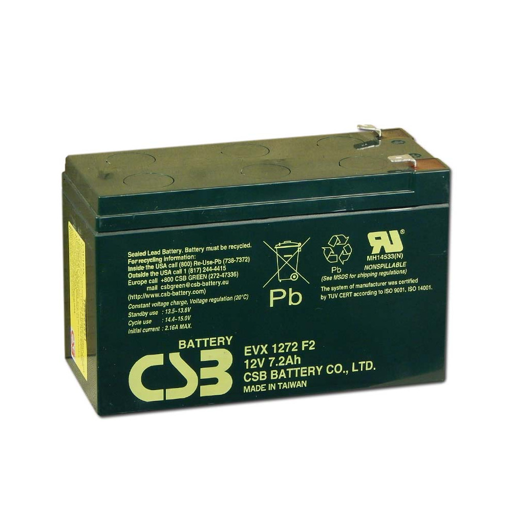 CSB 12V 7,2Ah Zselés Akkumulátor EVX1272 F2 CSB 12V 7,2Ah Zselés Akkumulátor EVX1272 F2