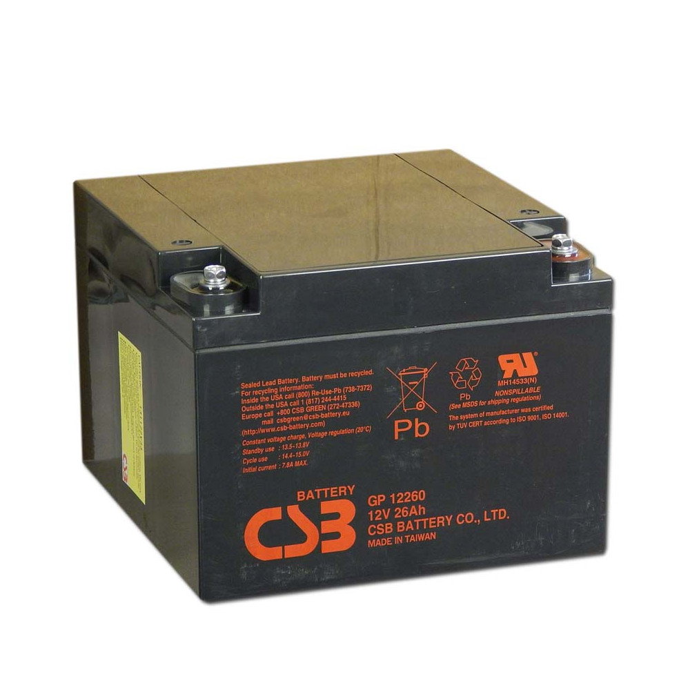 CSB 12V 26Ah Zselés Akkumulátor GP 12260 CSB 12V 26Ah Zselés Akkumulátor GP 12260