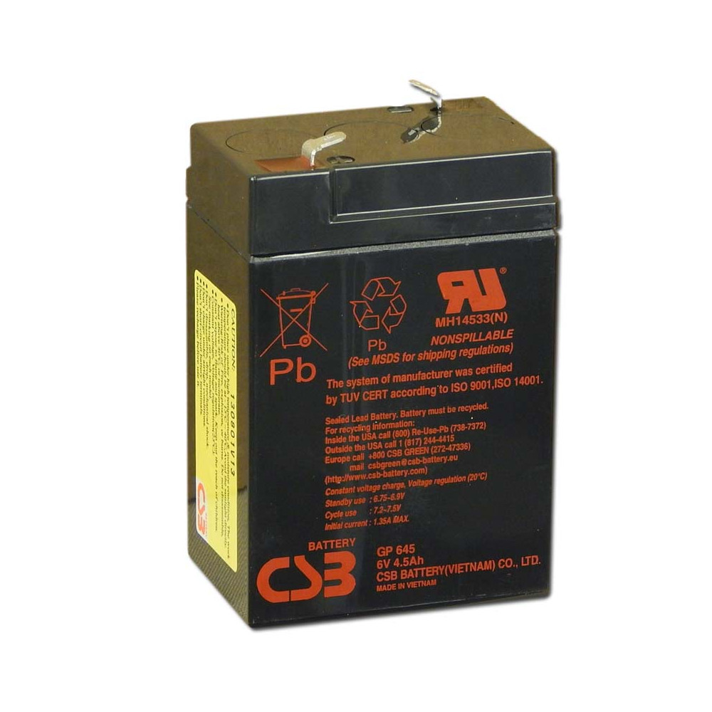 CSB 6V 4,5Ah Zselés Akkumulátor GP 645 CSB 6V 4,5Ah Zselés Akkumulátor GP 645
