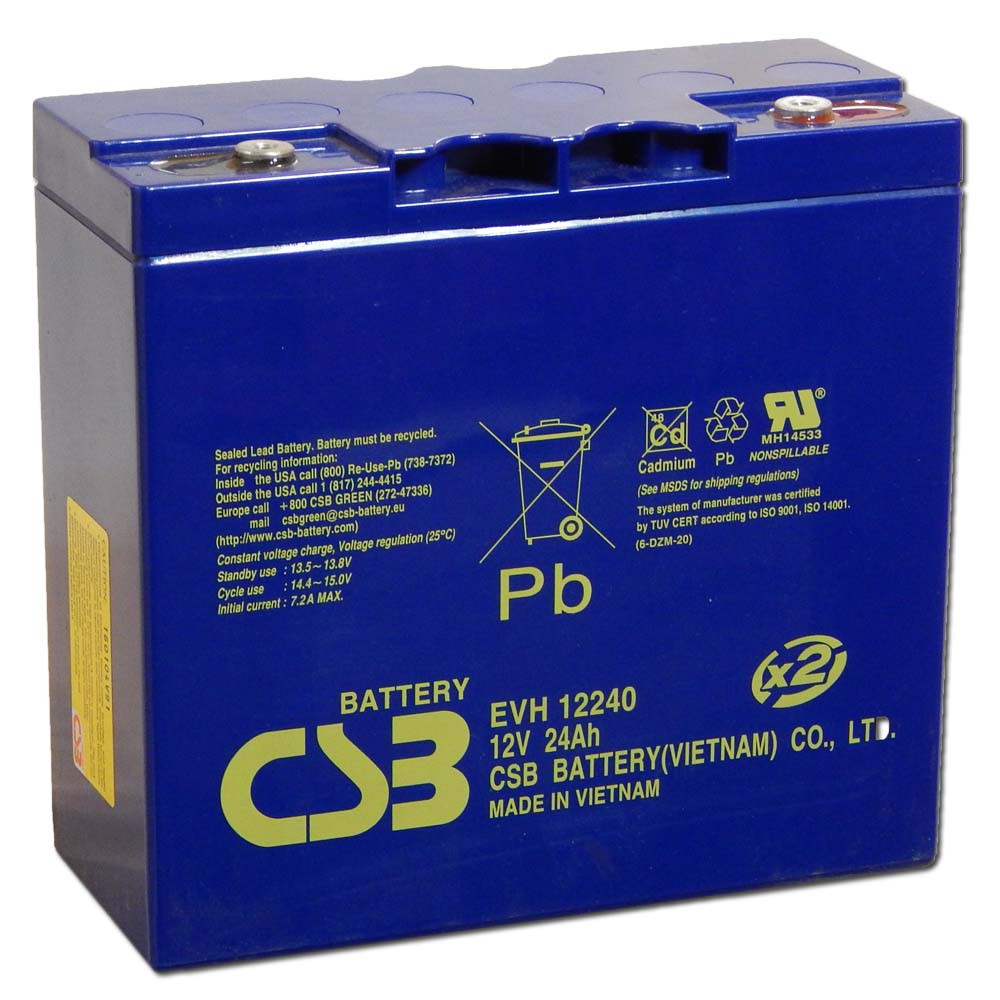 CSB 12V 24Ah Ciklikus zselés akkumulátor elektromos járműbe EVH12240 CSB 12V 24Ah Ciklikus zselés akkumulátor elektromos járműbe EVH12240