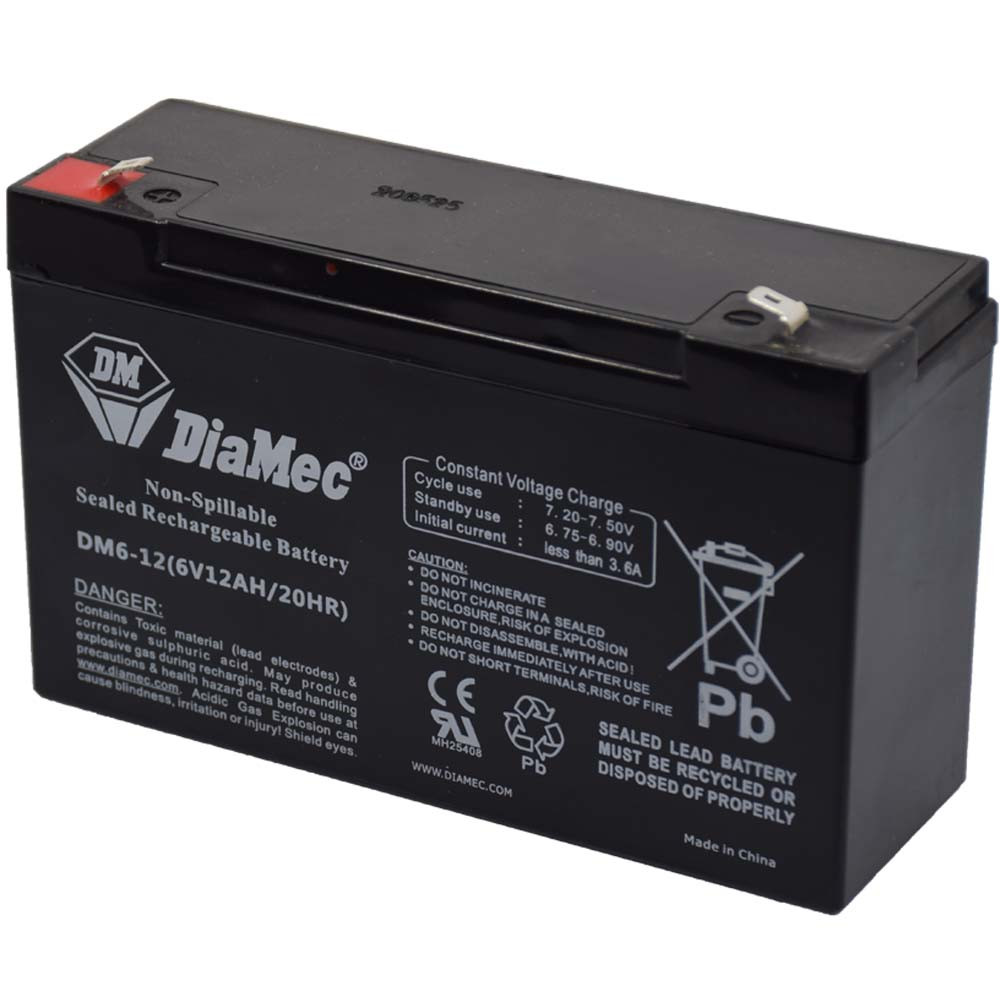 Diamec 6V 12Ah DM6-12 Zselés akkumulátor Diamec 6V 12Ah DM6-12 Zselés akkumulátor