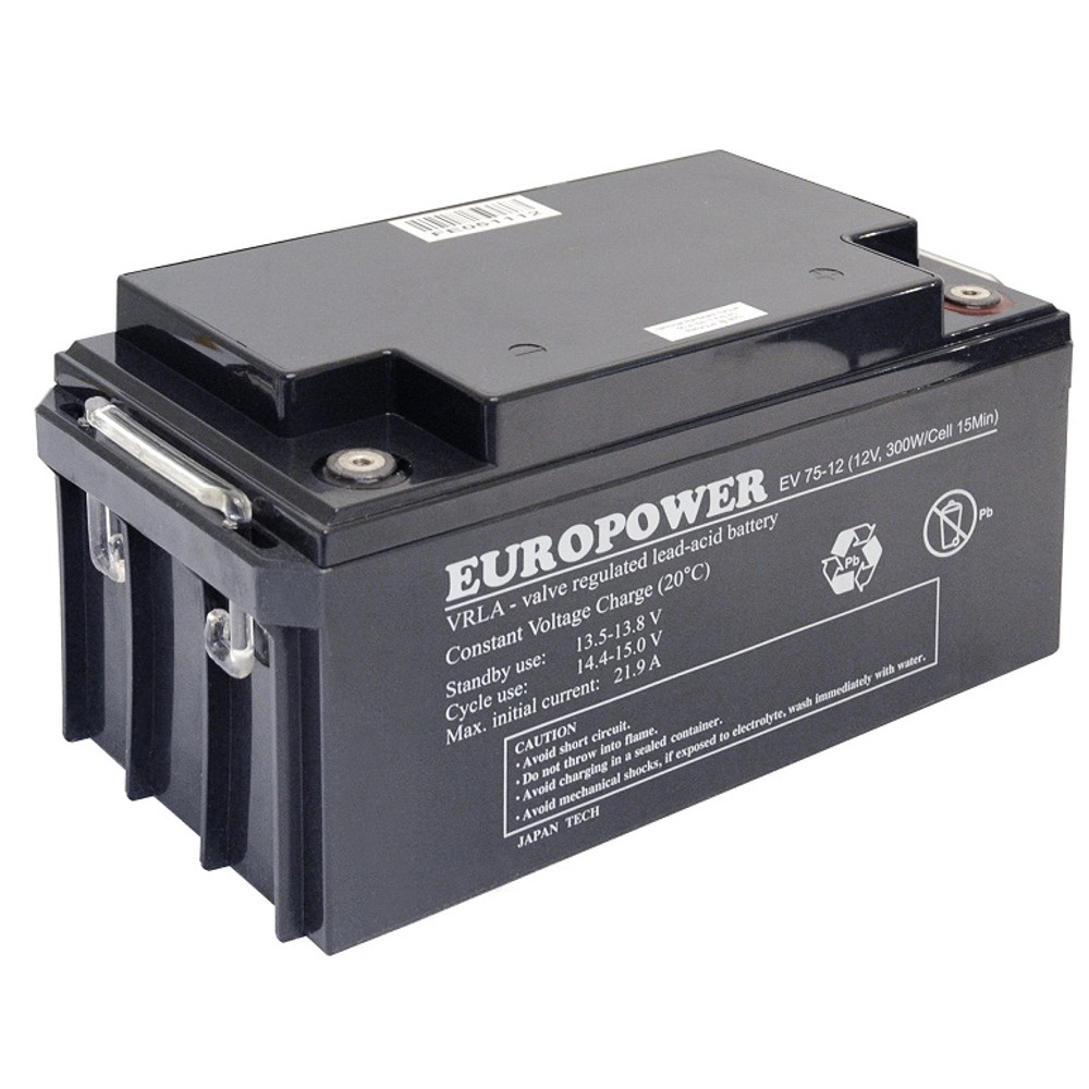 Europower 12V 75Ah Zselés akkumulátor EV75-12