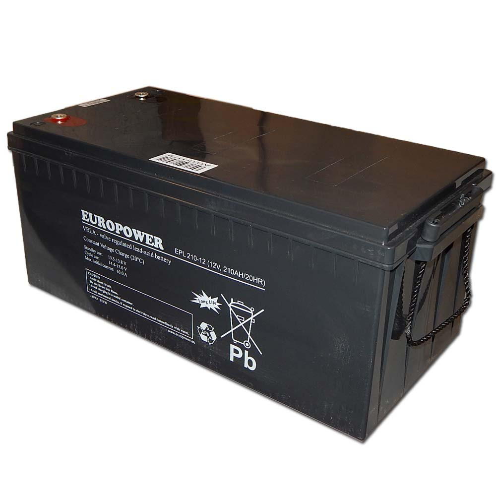 Europower 12V 210Ah Ciklikus zselés akkumulátor 200Ah méretben