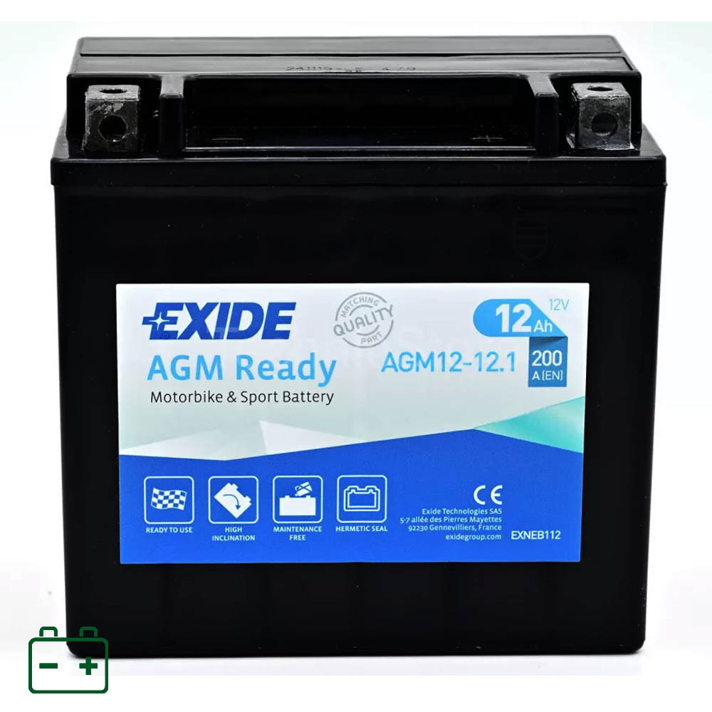 Exide AGM 12-12.1 (YTX14L-BS) JOBB+ 12V 12Ah gondozásmentes AGM (zselés) motor akkumulátor Exide AGM 12-12.1 (YTX14L-BS) JOBB+ 12V 12Ah gondozásmentes AGM (zselés) motor akkumulátor