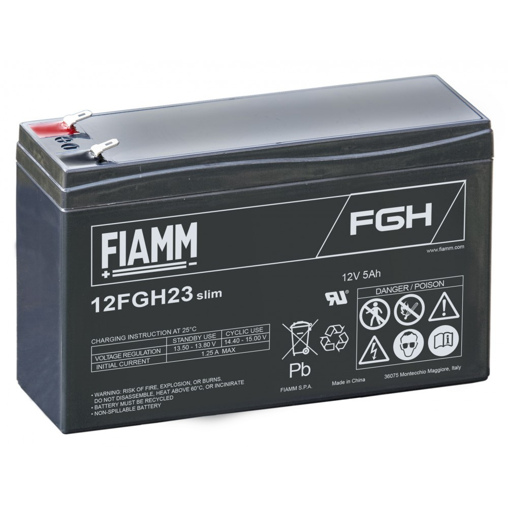 FIAMM 12V 5Ah Zselés akkumulátor 12FGH23Slim FIAMM 12V 5Ah Zselés akkumulátor 12FGH23Slim