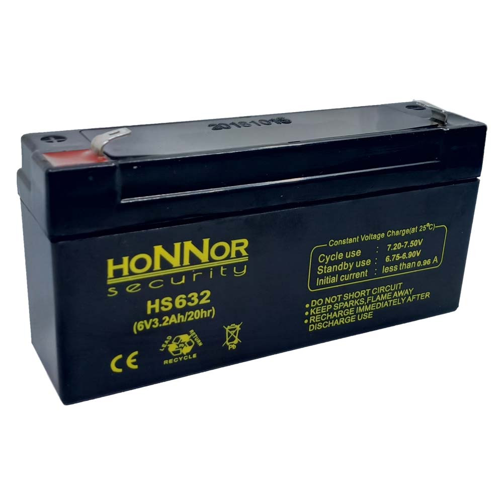 Honnor Security 6V 3,2Ah Zselés akkumulátor HS632 Honnor Security 6V 3,2Ah Zselés akkumulátor HS632