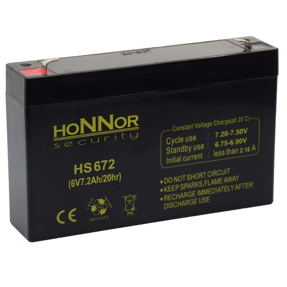 Honnor Security 6V 7,2Ah Zselés akkumulátor (6V 7Ah méretben) Honnor Security 6V 7,2Ah Zselés akkumulátor (6V 7Ah méretben)