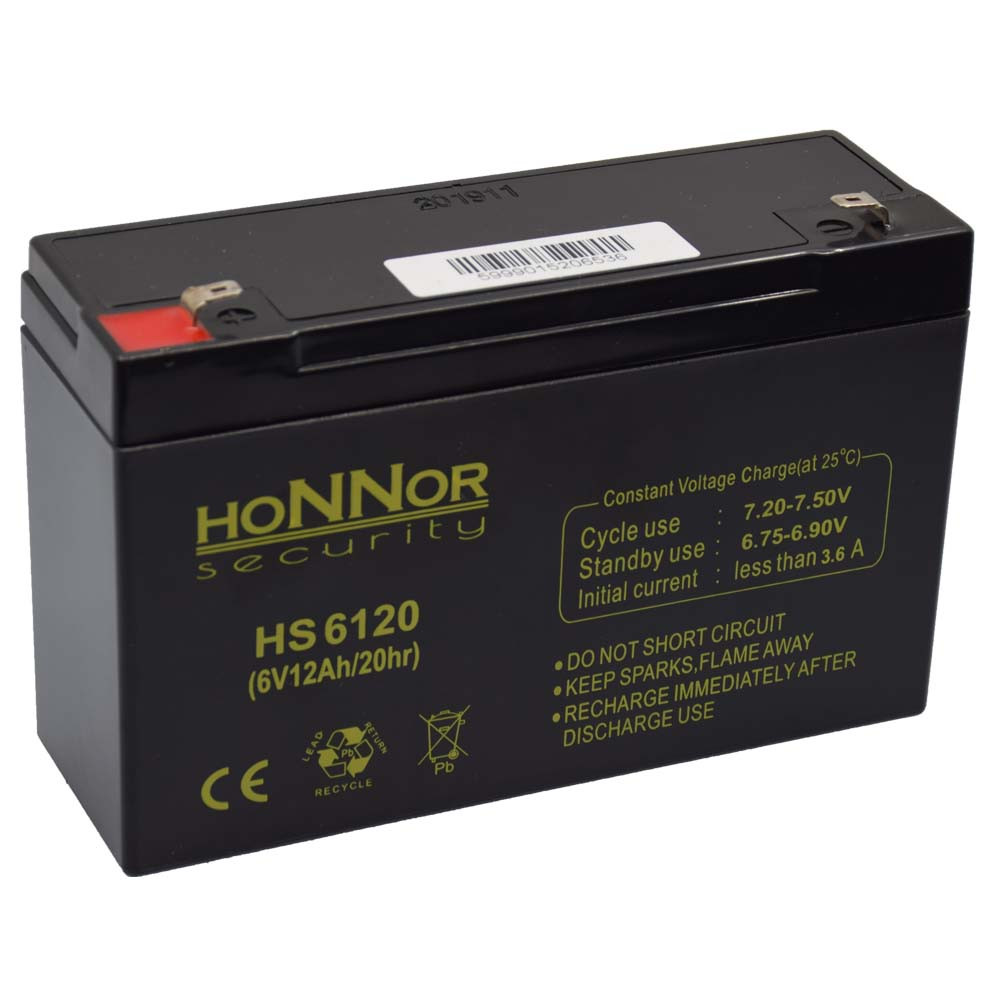 Honnor Security 6V 12Ah Zselés akkumulátor HS6120 Honnor Security 6V 12Ah Zselés akkumulátor HS6120