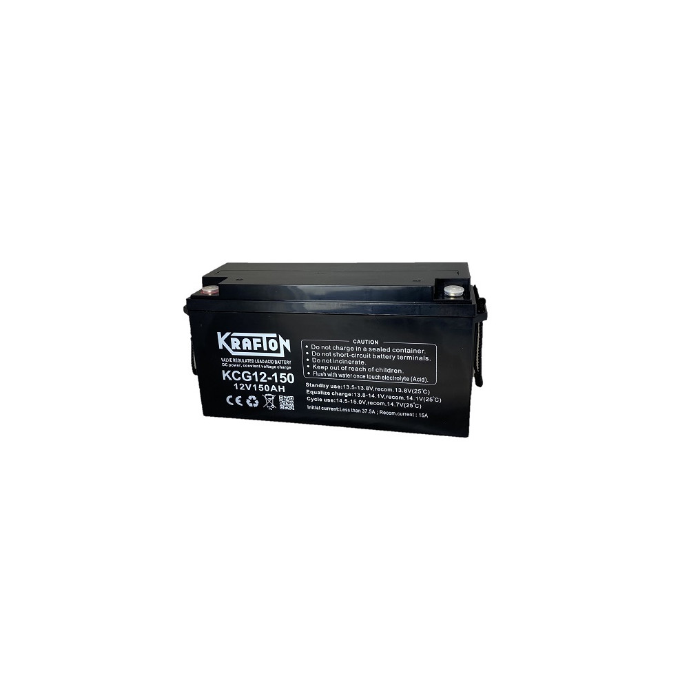 Krafton 12V 150Ah GÉL töltésű Ciklkus Zselés Akkumulátor KCG12-150 Krafton 12V 150Ah GÉL töltésű Ciklkus Zselés Akkumulátor KCG12-150