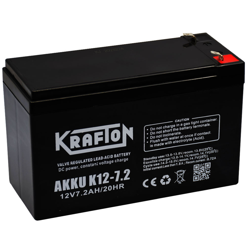 Krafton K12-7,2 12V 7,2Ah (12V 7Ah) Zselés akkumulátor Krafton K12-7,2 12V 7,2Ah (12V 7Ah) Zselés akkumulátor