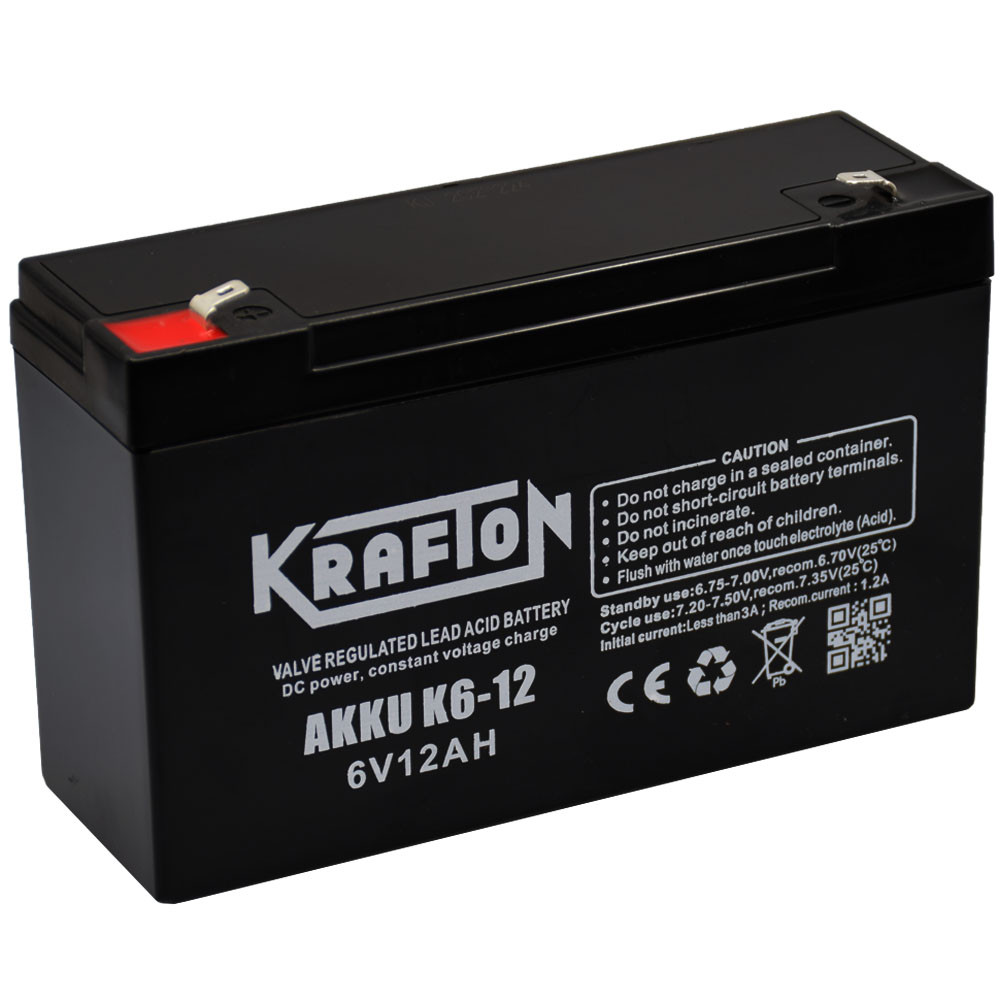 Krafton K6-12 6V 12Ah Zselés akkumulátor Krafton K6-12 6V 12Ah Zselés akkumulátor