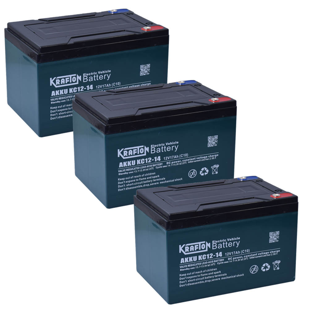 Krafton 12V 17Ah Ciklikus zselés akkumulátor elektromos kerékpárba-36V-os csomag ingyen szállítással Krafton 12V 17Ah Ciklikus zselés akkumulátor elektromos kerékpárba-36V-os csomag ingyen szállítással