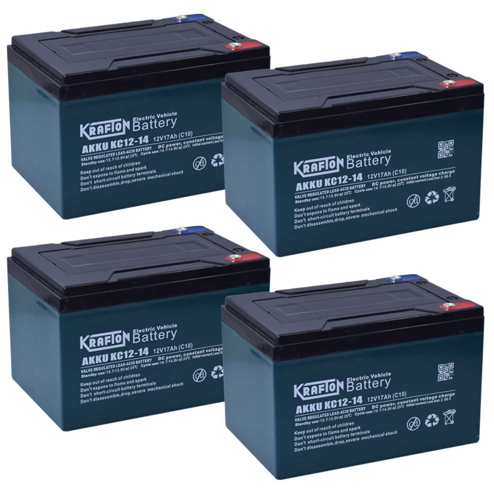 Krafton 12V 17Ah Ciklikus zselés akkumulátor elektromos kerékpárba-48V-os csomag ingyen szállítással
