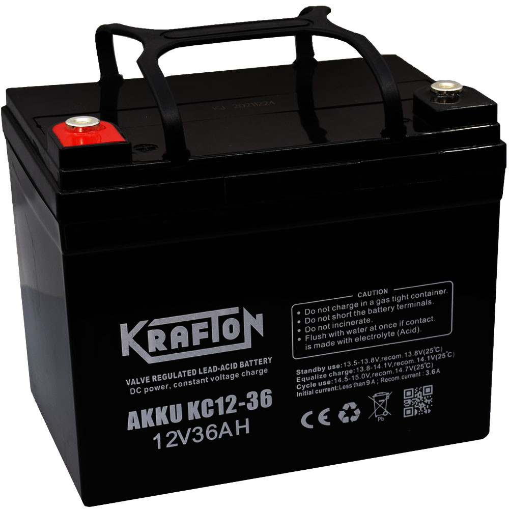 Krafton KC12-36 12V 36Ah Ciklikus Zselés Kerekeszsék akkumulátor