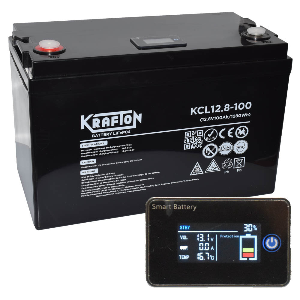 Krafton 12,8V 100Ah LiFePO4 Ciklikus lítium Ciklikus akkumulátor KCL12.8-100 Krafton 12,8V 100Ah LiFePO4 Ciklikus lítium Ciklikus akkumulátor KCL12.8-100