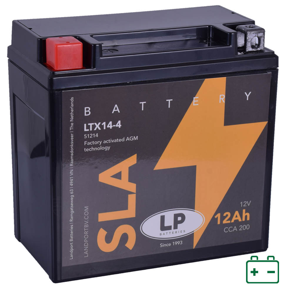 Landport LTX14-4, YTX14-4 12V 12Ah gondozásmentes AGM (zselés) motor akkumulátor