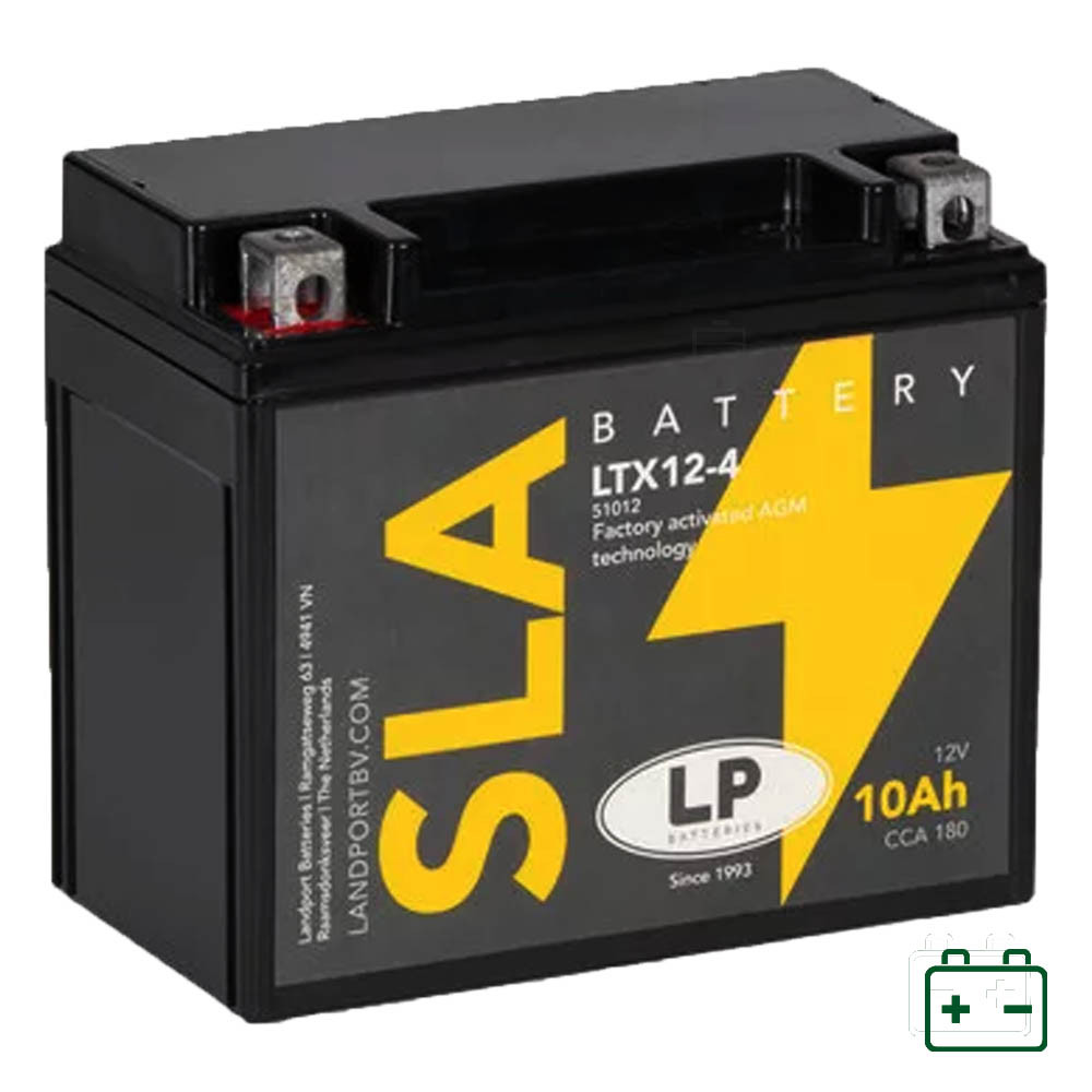 Landport LTX12-4, YTX12-4 (YTX12-BS) 12V 10Ah gondozásmentes AGM (zselés) motor akkumulátor