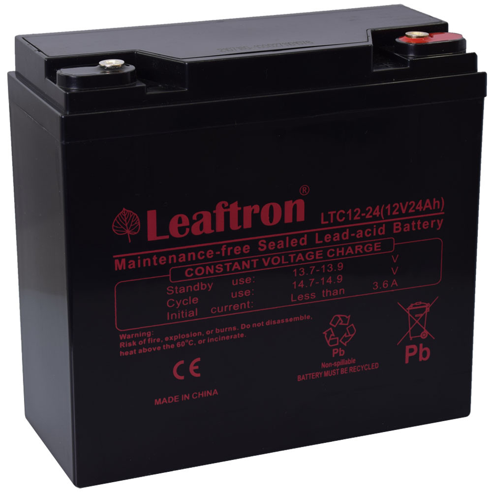 Leaftron LTC 12V 24Ah LTC12-24 Ciklikus zselés akkumulátor elektromos kerékpárba Leaftron LTC 12V 24Ah LTC12-24 Ciklikus zselés akkumulátor elektromos kerékpárba