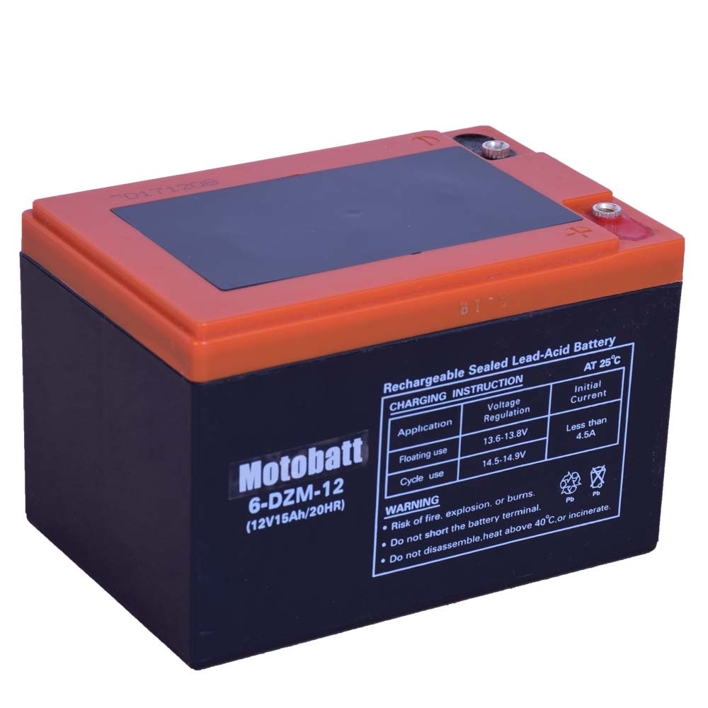 Motobatt (6-DZM-12) 12V 15Ah Ciklikus zselés akkumulátor elektromos kerékpárba Motobatt (6-DZM-12) 12V 15Ah Ciklikus zselés akkumulátor elektromos kerékpárba