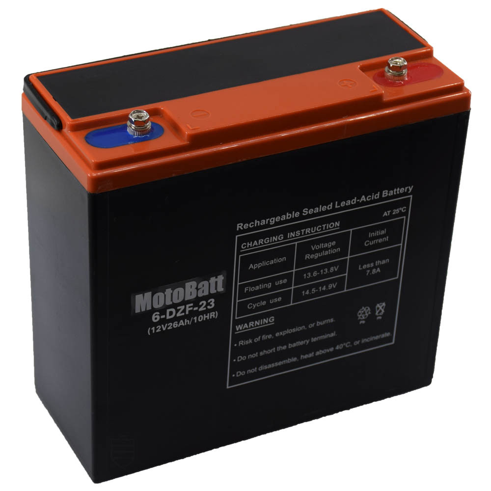 Motobatt (6-DZF-23) 12V 26Ah Ciklikus zselés akkumulátor elektromos kerékpárba Motobatt (6-DZF-23) 12V 26Ah Ciklikus zselés akkumulátor elektromos kerékpárba