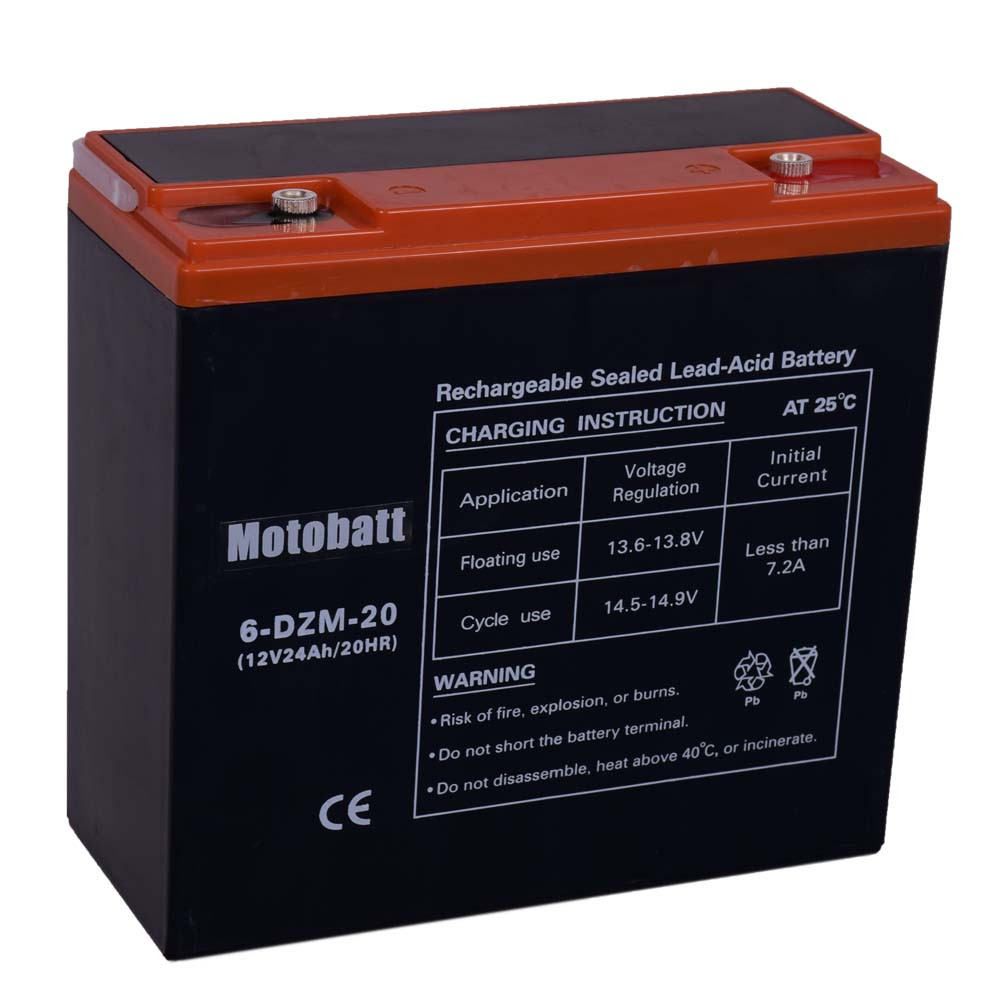 Motobatt (6-DZM-20) 12V 24Ah Ciklikus zselés akkumulátor elektromos kerékpárba