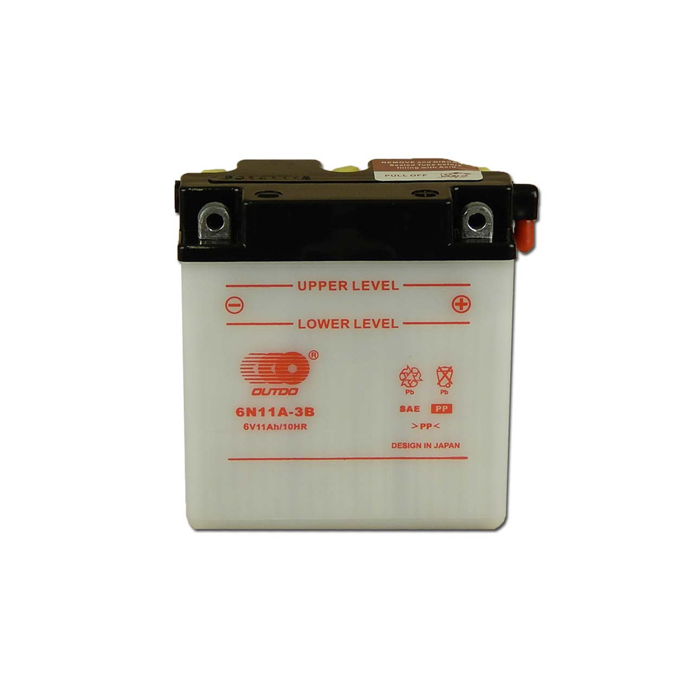 OUTDO 6N11A-3B 6V 11Ah Motor akkumulátor sav nélkül