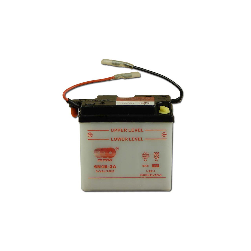 OUTDO 6N4B-2A 6V 4Ah Motor akkumulátor sav nélkül OUTDO 6N4B-2A 6V 4Ah Motor akkumulátor sav nélkül