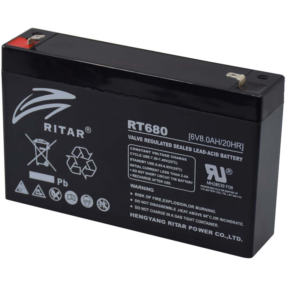 Ritar 6V 8Ah Zselés akkumulátor RT680-F1 (6V 7Ah méretben) Ritar 6V 8Ah Zselés akkumulátor RT680-F1 (6V 7Ah méretben)