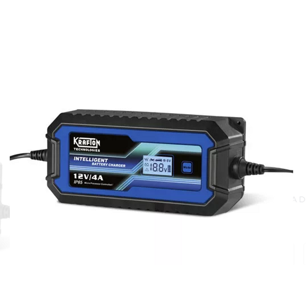Krafton KR124 inteligens akkumulátor töltő 12V 2-4A, 6V 2A töltőáram digitális kijelzővel 12,8V-os LiFePO4 akkumulátorok töltésére is Krafton KR124 inteligens akkumulátor töltő 12V 2-4A, 6V 2A töltőáram digitális kijelzővel 12,8V-os LiFePO4 akkumulátorok töltésére is
