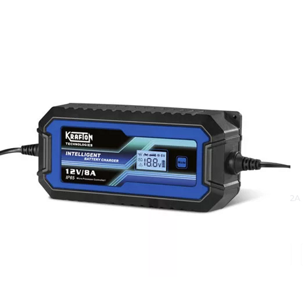 Krafton KR128 inteligens akkumulátor töltő 12V 2-4-8A, 6V 2A töltőáram digitális kijelzővel 12,8V-os LiFePO4 akkumulátorok töltésére is Krafton KR128 inteligens akkumulátor töltő 12V 2-4-8A, 6V 2A töltőáram digitális kijelzővel 12,8V-os LiFePO4 akkumulátorok töltésére is