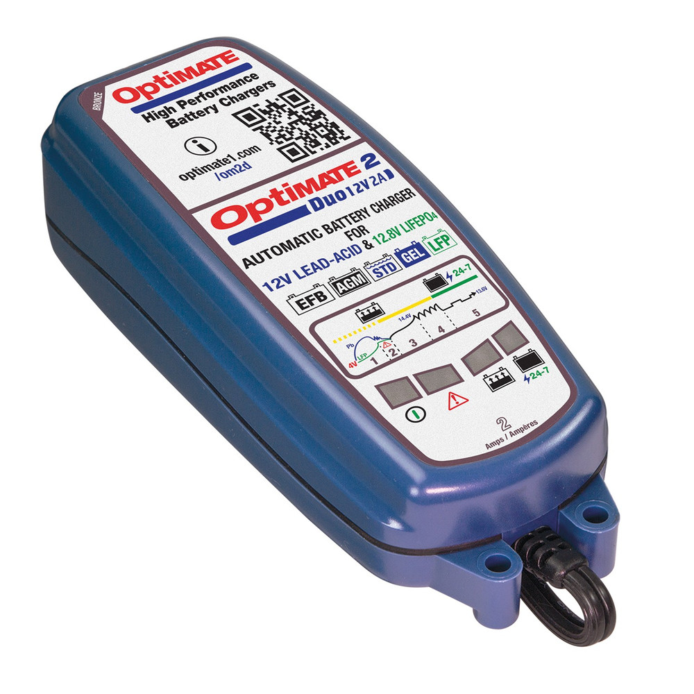 TecMate Optimate 2 DUO lithium akkumulátor töltő TecMate Optimate 2 DUO lithium akkumulátor töltő