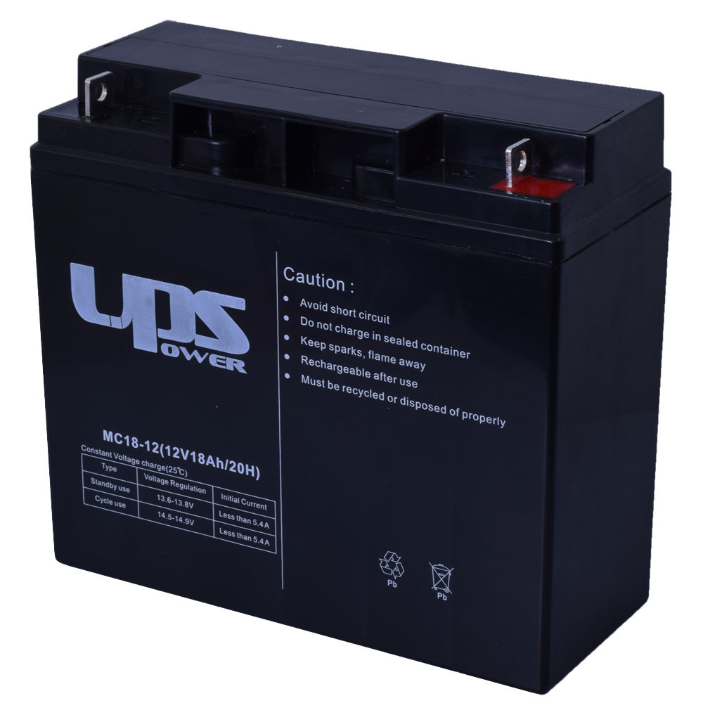 UPS Power MC18-12 12V 18Ah Zselés akkumulátor lemezes csatlakozóval UPS Power MC18-12 12V 18Ah Zselés akkumulátor lemezes csatlakozóval