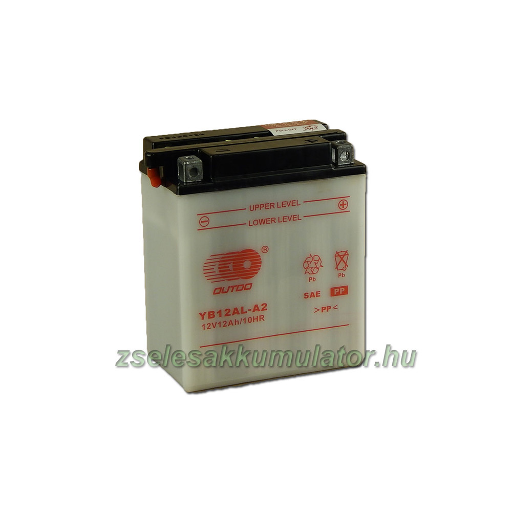 OUTDO YB12AL-A2 12V 12Ah Motor akkumulátor sav nélkül OUTDO YB12AL-A2 12V 12Ah Motor akkumulátor sav nélkül