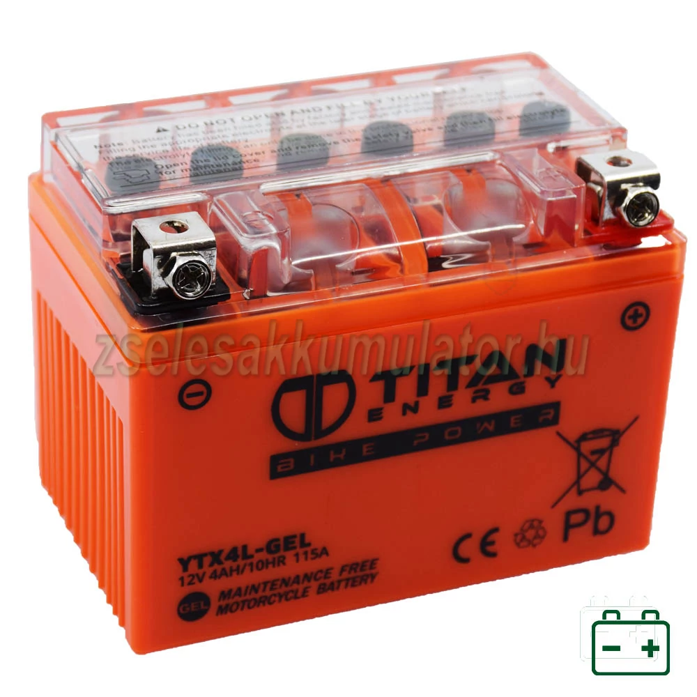 Titan Energy Bike Power YTX4L-GEL (YTX4L-BS) 12V 4Ah 115A Motor