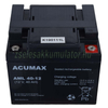 Acumax ALM40-12 12V 40Ah longlife zselés akkumulátor felülnézet_4