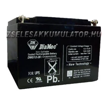 Diamec 12V 26Ah Zselés akkumulátor